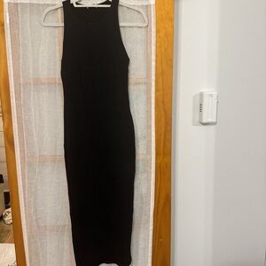 Zara Black Halter Bodycon Midi Dress